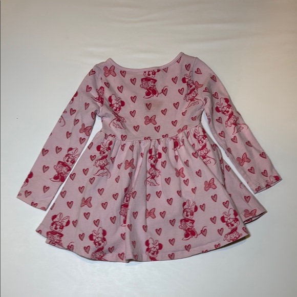 Disney Junior Minnie Mouse Long Sleeve Pink with Hearts Dress Size 18 Months - Picture 5 of 6
